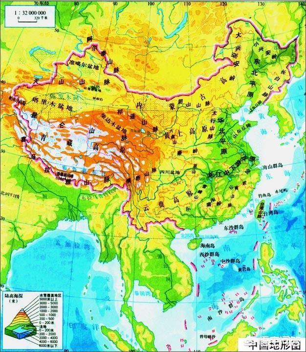 中国东西长多少公里南北长多少公里，地形分为哪三个阶梯-梦路生活号