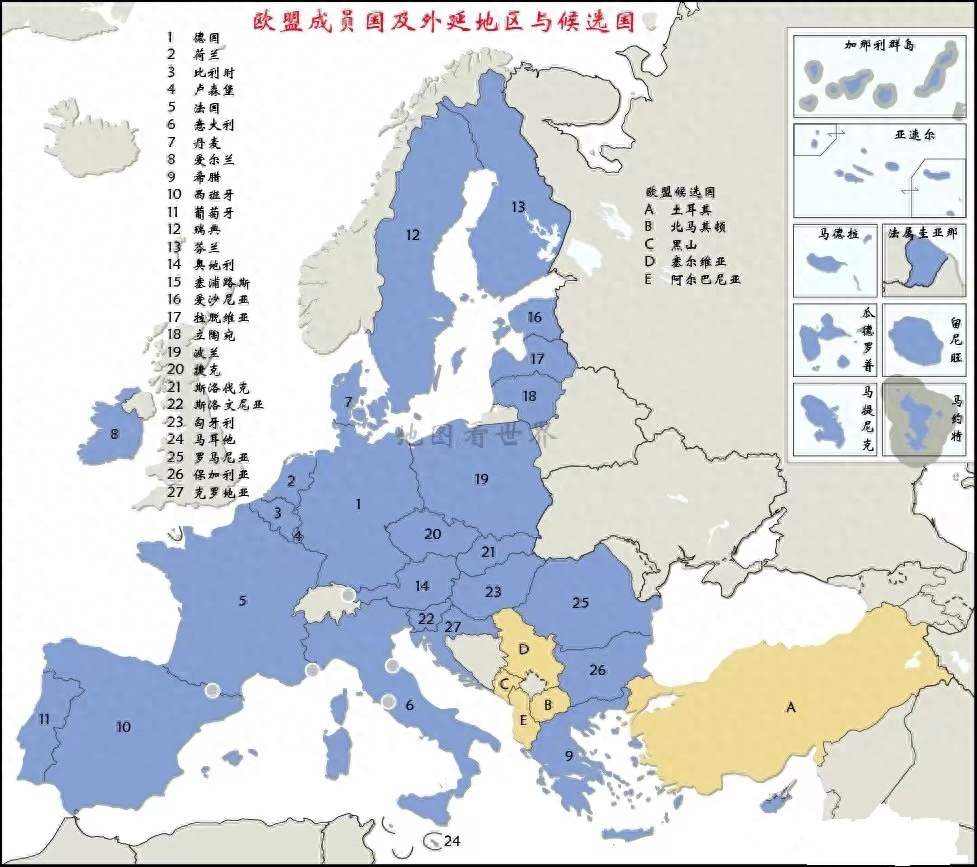 欧盟有多少个成员国，欧盟与北约的区别在哪里-梦路生活号